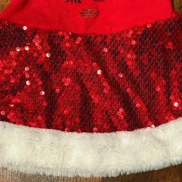 Blueberi Boulevard toddler girls Christmas dress size 2T red sequins - Picture 3 of 6